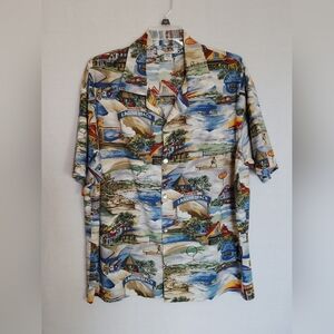 Vintage Matt Rider Men's Laguna Beach Orange County Button Down Shirt XL/1X